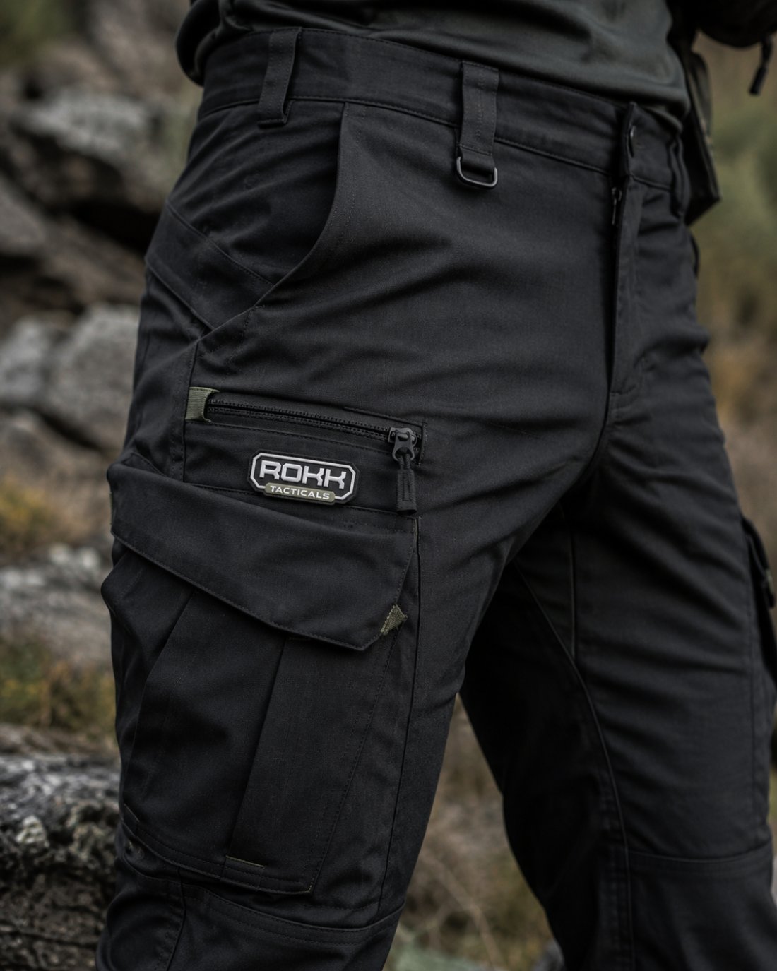 Cargo trousers with branded pocket detail