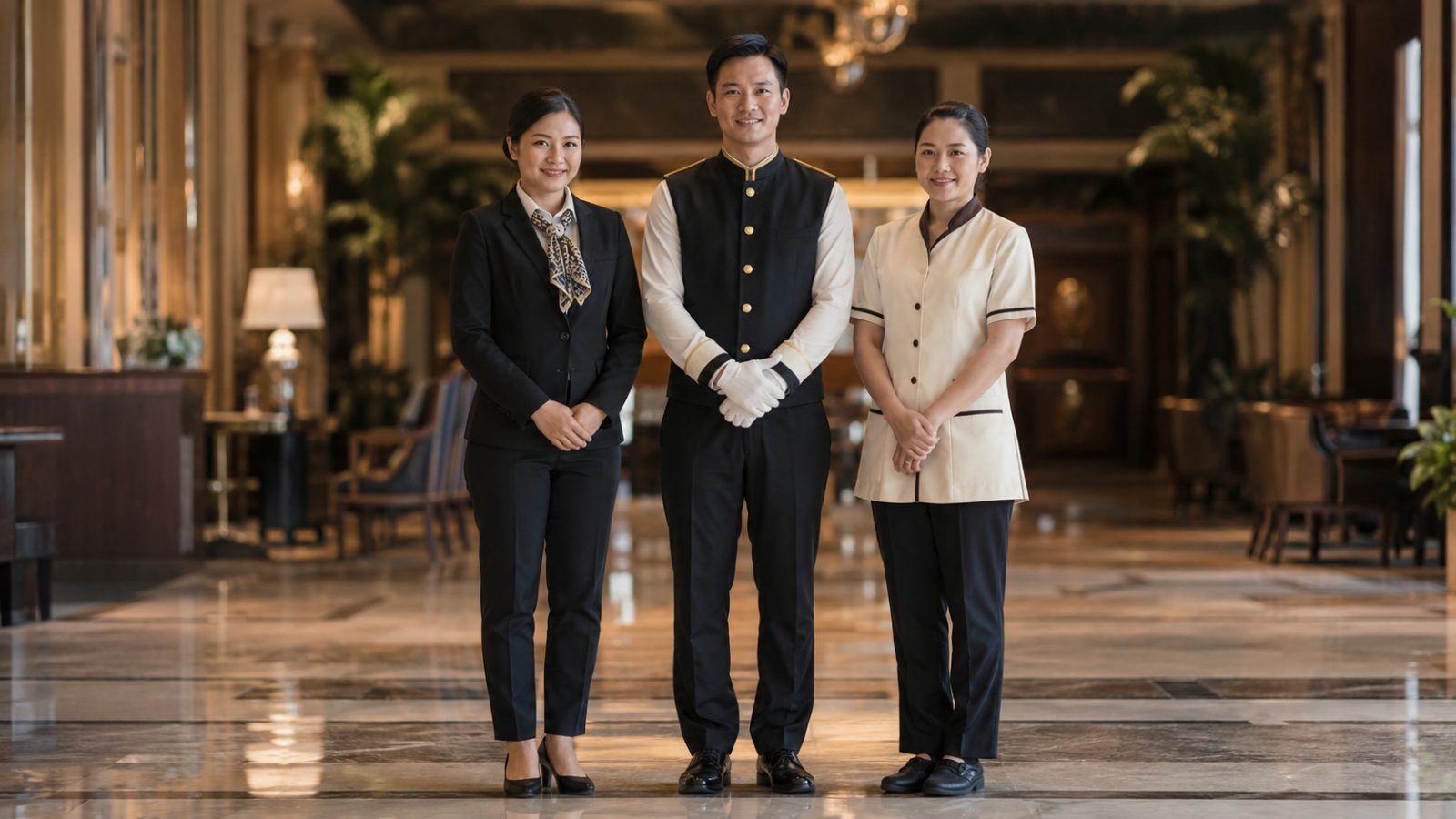Hotel front-of-house and housekeeping team