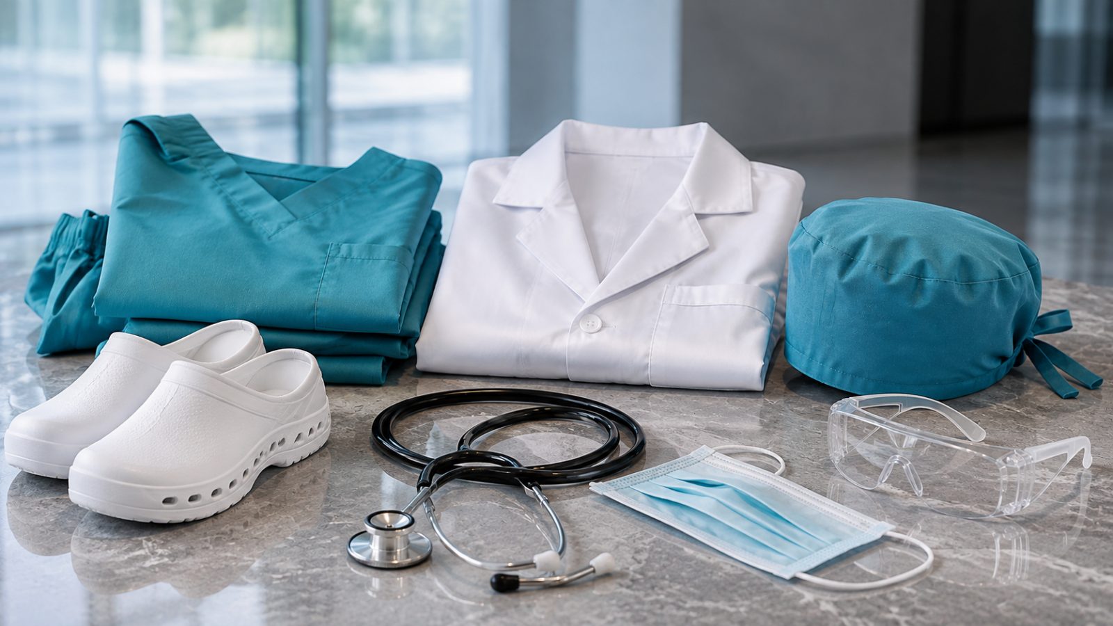 Medical kit laid out